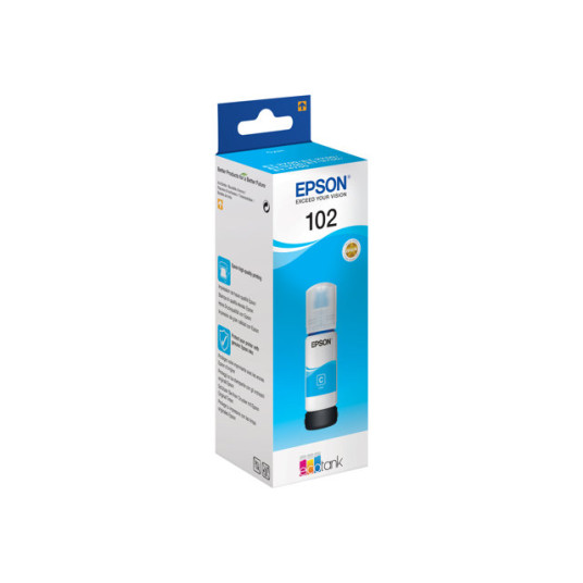 Epson 102 EcoTank -mustepullo, syaani