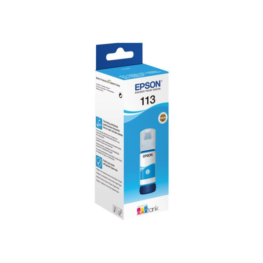 Epson 113 EcoTank -mustepullo, syaani