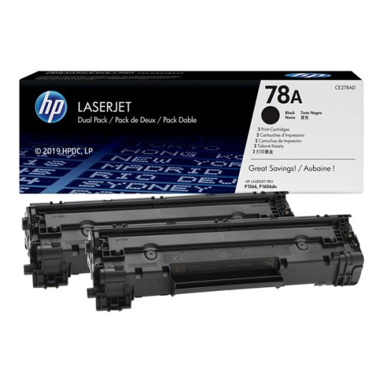 HP 2x Toner CE278A musta HV