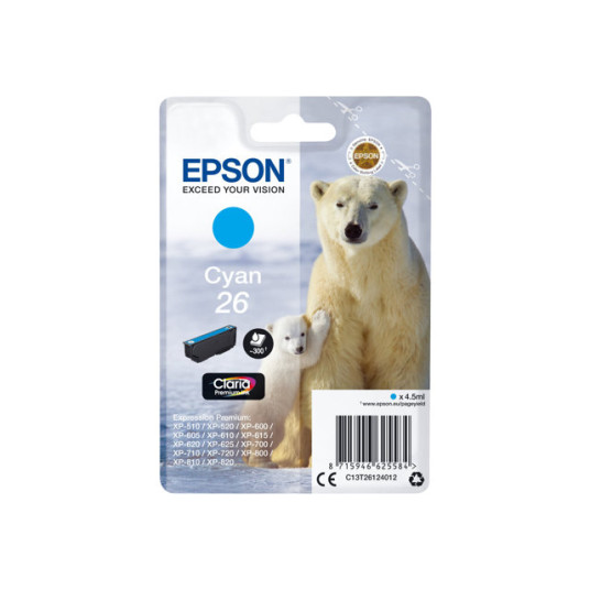 EPSON 26 mustekasetti syaani