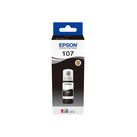 Epson 107 EcoTank -mustepullo, musta