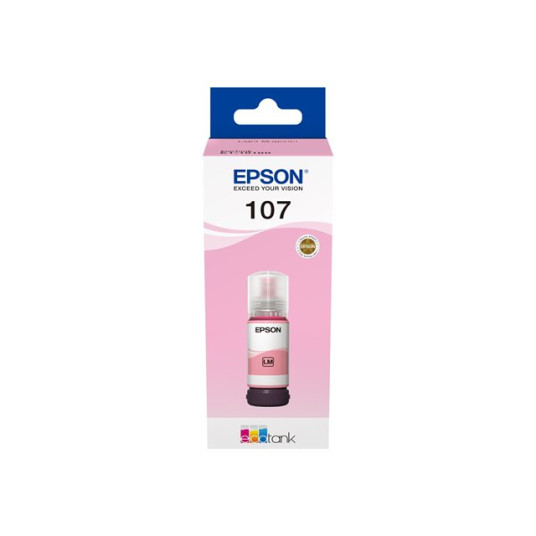 Epson 107 EcoTank -mustepullo, vaalea magenta