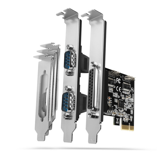 AXAGON PCEA-PSN PCIe-sovitin 1 x rinnakkais + 2 x sarjaportilla - ASIX AX99100 piirisarja