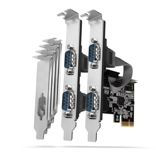 AXAGON PCEA-S4N PCIe-sovitin 4x sarjaportilla - ASIX AX99100 piirisarja