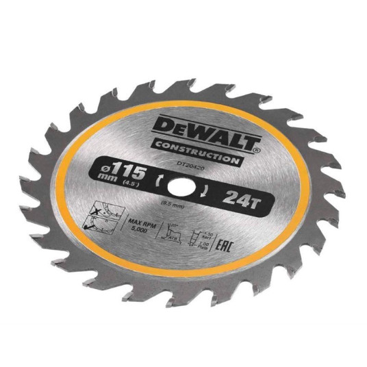 Puupyörösaha DEWALT 115 mm, 24T