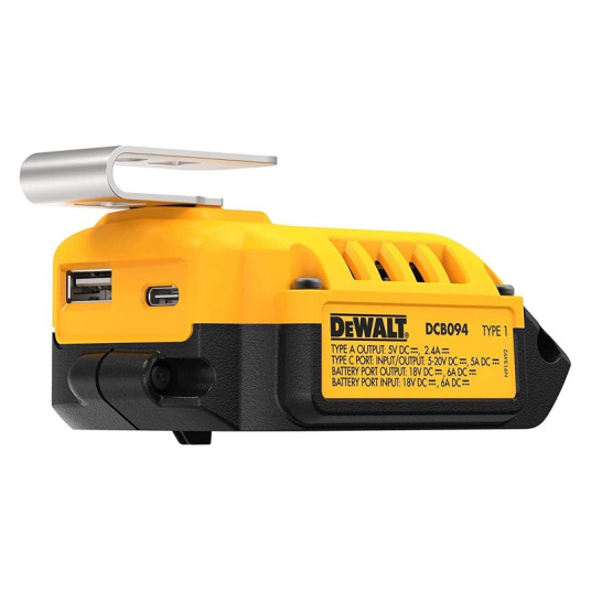 Akkulaturi USB Dewalt DCB094K, 18 V