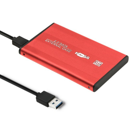 Qoltec 51860 Ulkoiset kiintolevy (HDD)kotelo HDD / SSD 2,5" SATA3 USB 3.0 | punainen