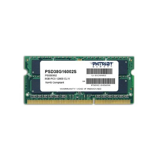 Muisti Ultrabook DDR3 SODIMM 8GB 1600GHz 