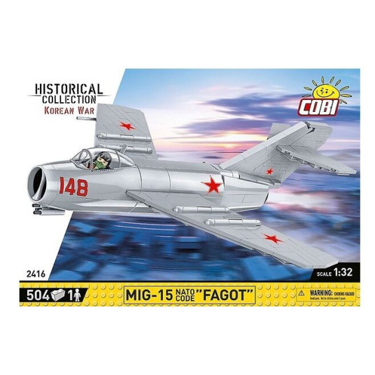 COBI 2416 Historiallinen kokoelma Korean sota Korean sodan hävittäjälentokone MIG-15 NATO CODE "BASON" 504 Bricks