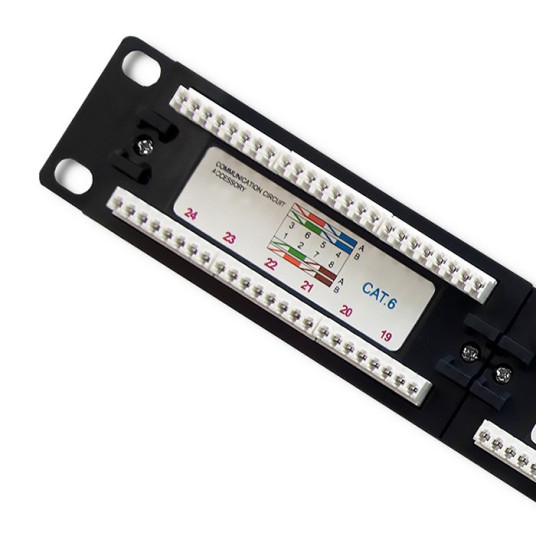 Patch panel RACK 24 porttia, cat.6 UTP
