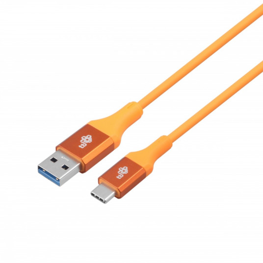 Kaapeli USB 3.0 - USB C 2m PREMIUM 3A oranssi TPE