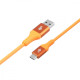 Kaapeli USB 3.0 - USB C 2m PREMIUM 3A oranssi TPE