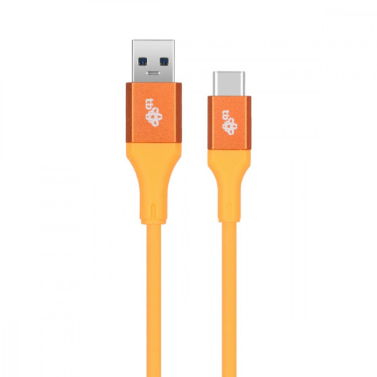 Kaapeli USB 3.0 - USB C 2m PREMIUM 3A oranssi TPE