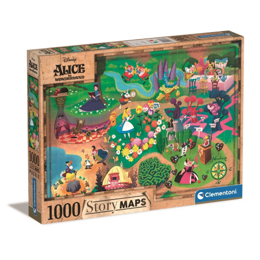 Puzzle 1000 elementtiä Tarinakartat Liisa Ihmemaassa