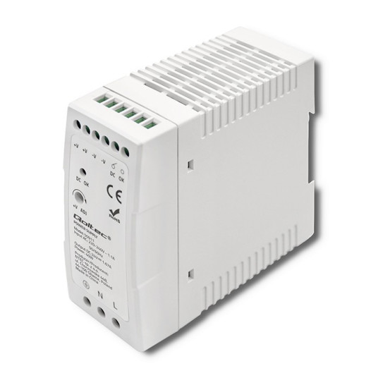 DIN-kiskovirtalähde 40W, 24V, 1,67A, ohut