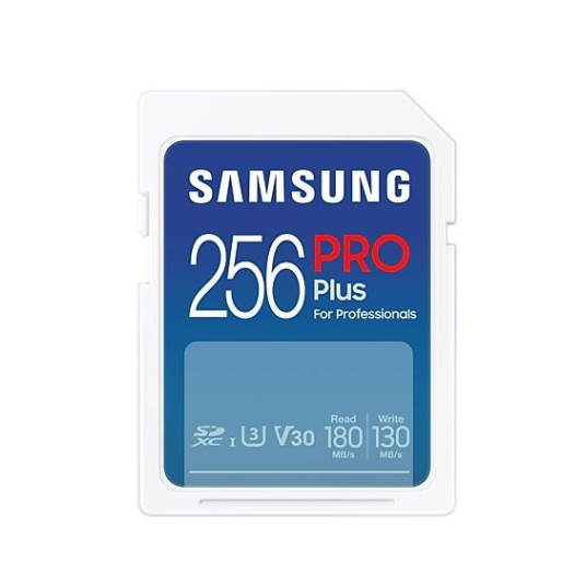 Samsung PRO Plus SDXC 256GB UHS-I U3 [Zapis 130MB/s Odczyt 180MB/s] z czytnikiem v 2023