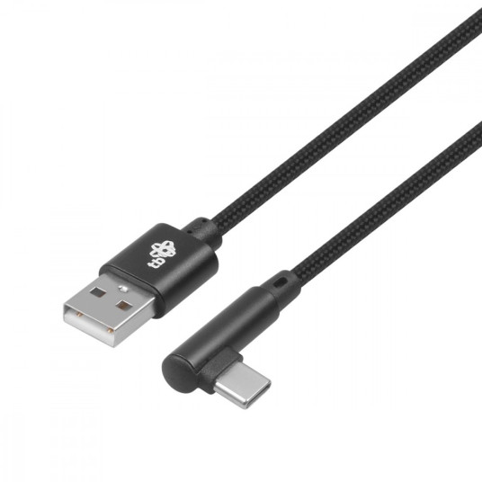 USB - USB C -kulma 1,5 m. kaapeli, musta