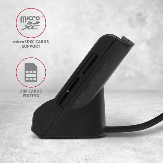 AXAGON CRE-SM2 USB-kortti smart + SD/microSD/SIM