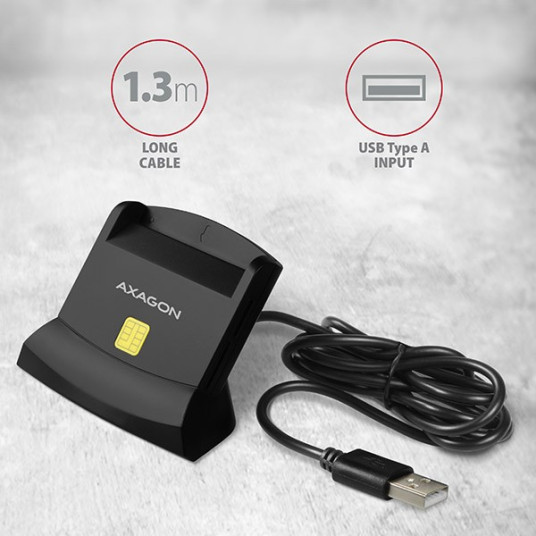 AXAGON CRE-SM2 USB-kortti smart + SD/microSD/SIM
