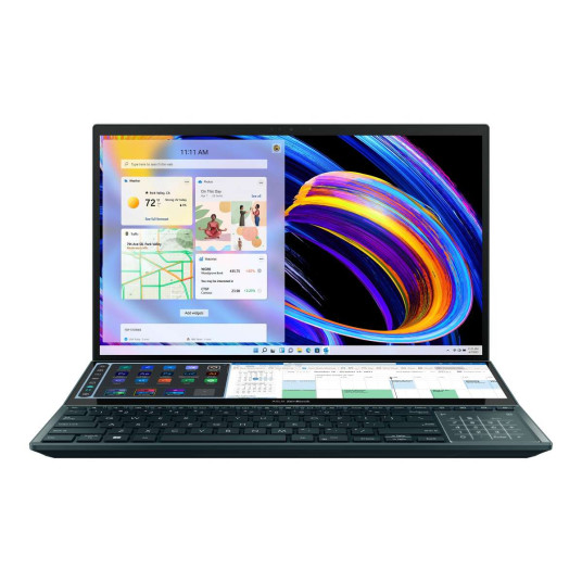 Kannettava Asus ZenBook Pro Duo 15 UX582ZM-H2030X 90NB0VR1-M00490 Kosketusnäyttö, UHD 15.6", i7-12700H, RAM 32GB, SSD 1TB, NVIDIA GeForce RTX 3060, Windows 11 Pro