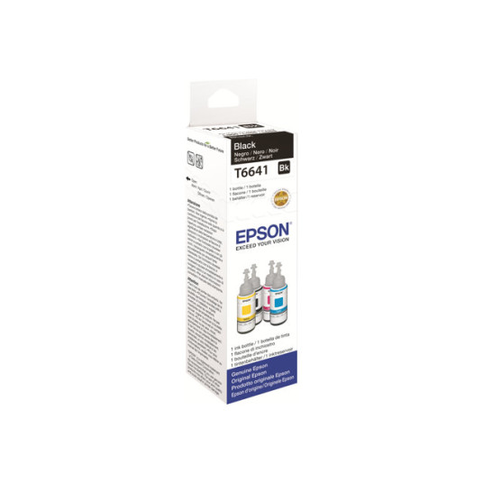 Epson T664 EcoTank -mustepullo, musta