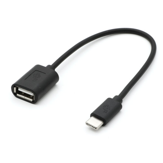 Kaapeli OTG USB AF - USB C 15cm musta