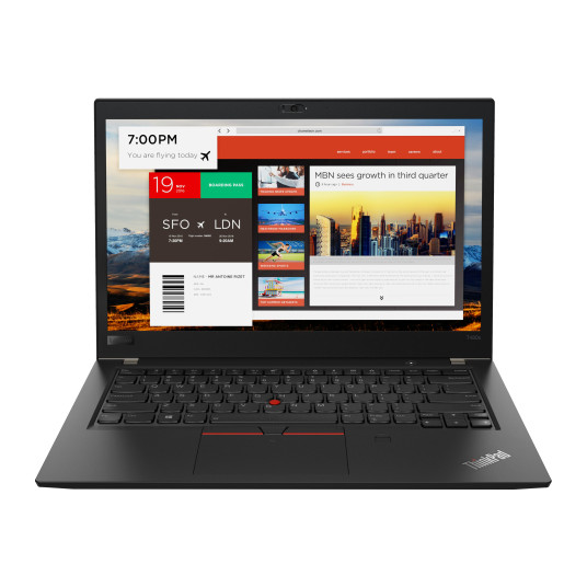 Lenovo ThinkPad T480s; Intel Core i5-8250U (4C / 8T, 1,6–3,4 GHz, 6 Mt) | 8GB DDR4 RAM | 14.0 FHD IPS HP | 256 Gt M.2 NVMe SSD | Intel Wireless-AC 9560, 802.11ac Wi-Fi® 2x +2 Bluetooth 5.1|Windows