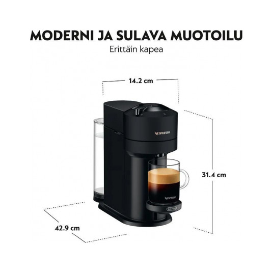 Nespresso Vertuo Next kapselikeitin, mattamusta