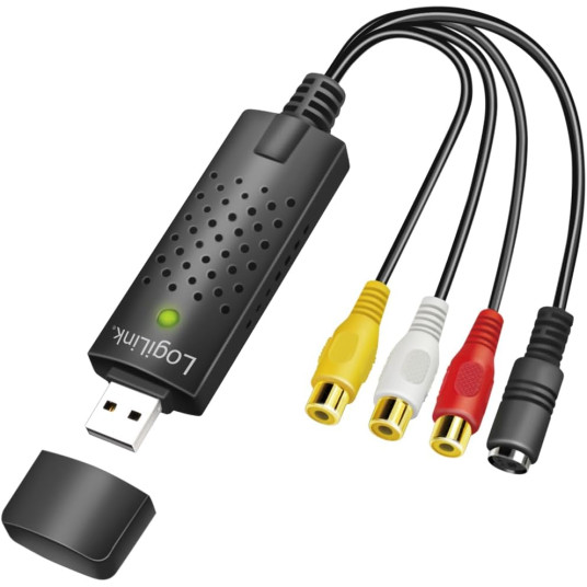 Logilink VG0030A USB 2.0 A/V kaappari, USB-A/M - 3x RCA + Mini-DIN 5/F, Windows 11 Logilink