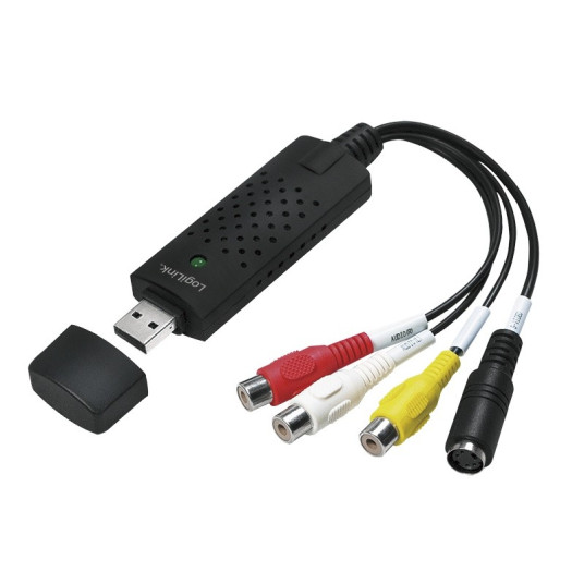 "LogiLink USB 2.0 &gt; 3xCinch + miniDIN5 (ST-BU) Audio-/videograbber Adapter Schwarz"