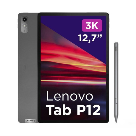 Lenovo Tab P12 + Tab Pen Plus kynä - 12,7" 128 Gt Wi-Fi -tabletti, harmaa