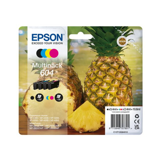 "Epson Tinte 604 C13T10G64010 4er Multipack (BKMCY) bis zu 130 Seiten"