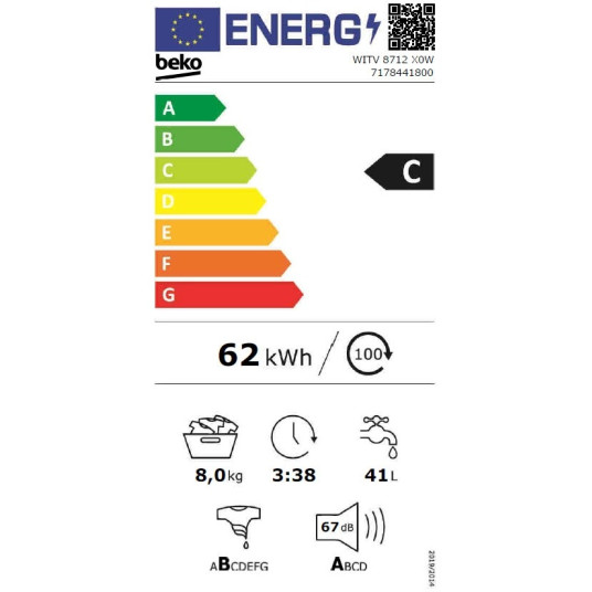 Pesukone BEKO WITV8712X0W