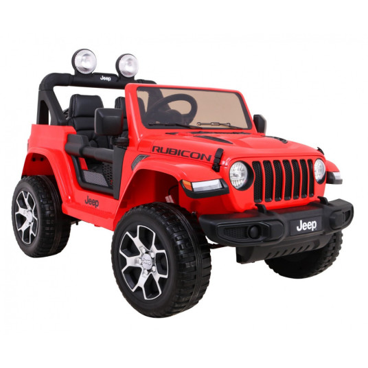Kaksipaikkainen sähköauto Jeep Wrangler Rubicon, punainen