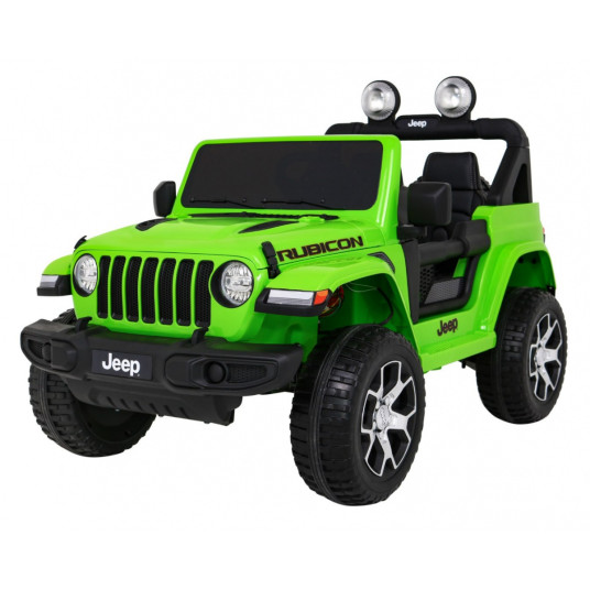 Kaksipaikkainen sähköauto Jeep Wrangler Rubicon, vihreä