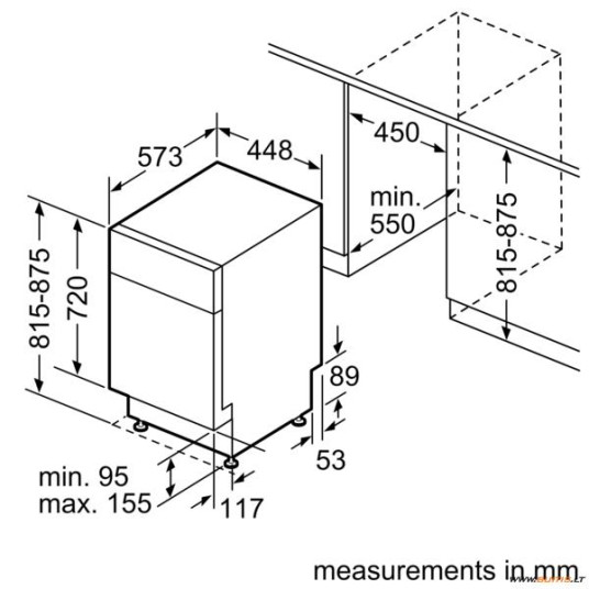 Bosch SPU4HMW01S sisäänrakennettu astianpesukone