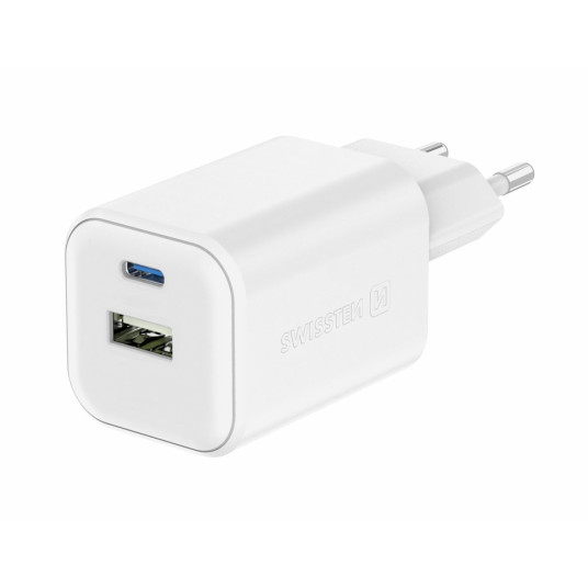 " Swissten Travel Charger GaN USB-C/PD USB-A/18W QC/45W