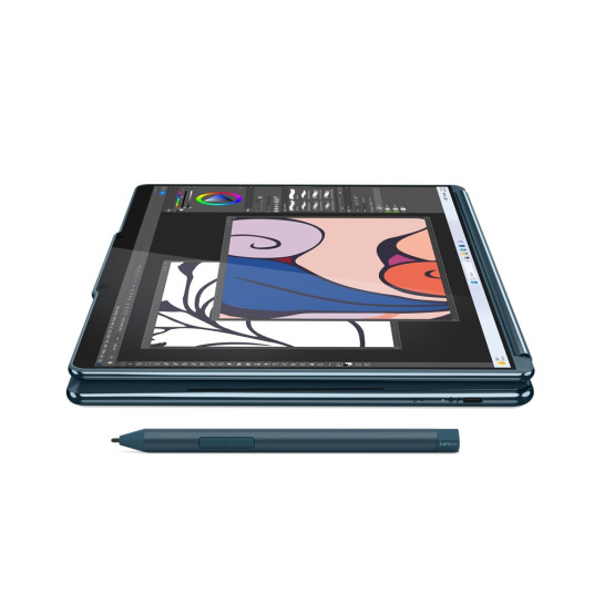 Kannettava tietokone Lenovo Yoga Book 9 13IMU9 Ultra 7 155U 2x 13.3" 2.8K OLED 400nits Glossy 60Hz 32GB LPDDR5x-7467 SSD512 Intel Arc Graphics Win11 Tidal Teal