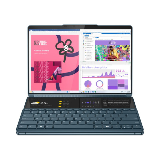 Kannettava tietokone Lenovo Yoga Book 9 13IMU9 Ultra 7 155U 2x 13.3" 2.8K OLED 400nits Glossy 60Hz 32GB LPDDR5x-7467 SSD512 Intel Arc Graphics Win11 Tidal Teal