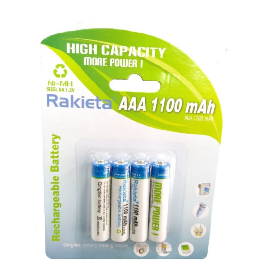 Maila ladattavat paristot AAA / 4kpl / 1100mAh