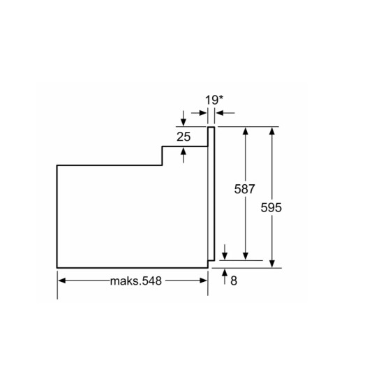 Bosch | Uuni | HBF133BA0 | 66 L | Sähköinen | EcoClean | Nupit | Korkeus 59,5 cm | Leveys 59,4 cm | Musta | Musta