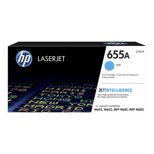 HP 655A LaserJet -värikasetti syaani