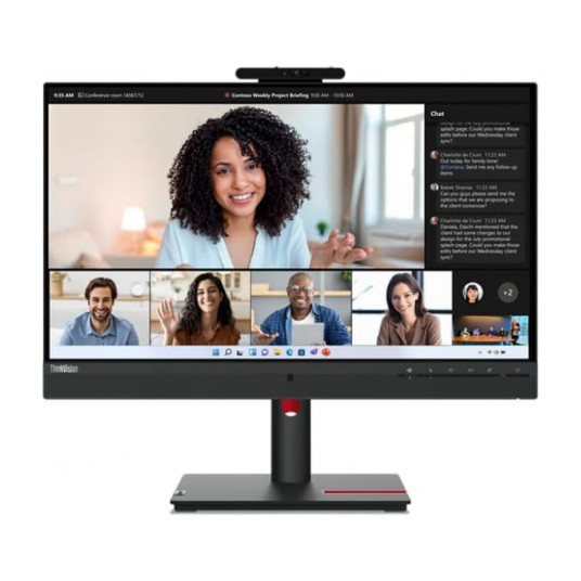 61cm/24" (1920x1080) Lenovo ThinkVision T24mv-30 16:9 FHD IPS 75Hz 4ms HDMI DP USB-C-kaiutin musta