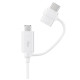 Kaapeli Samsung Cable combo with adapter microUSB & Type-C White