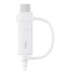 Kaapeli Samsung Cable combo with adapter microUSB & Type-C White