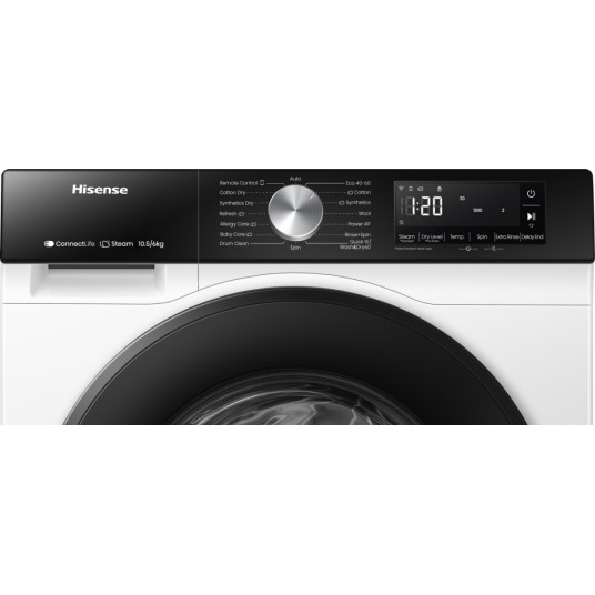 Pesukone ja kuivausrumpu Hisense WD3S1043BW