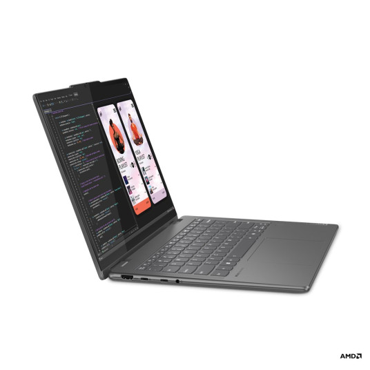 Kannettava tietokone Lenovo Yoga 7 2-in-1 14AHP9 Ryzen 7 8840HS 14" WUXGA OLED 400nits kiiltävä 16GB LPDDR5x-6400 SSD512 Radeon 760M grafiikka Win11 Storm Harmaa