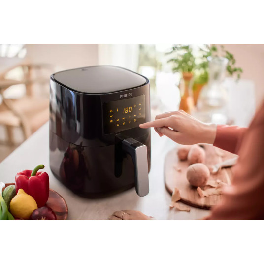 Philips Air Fryer HD9252/70 teho 1400 W, kapasiteetti 4,1 l, musta/hopea