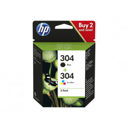 HP 304 2-pack musta/kolmivärinen mustesäiliö