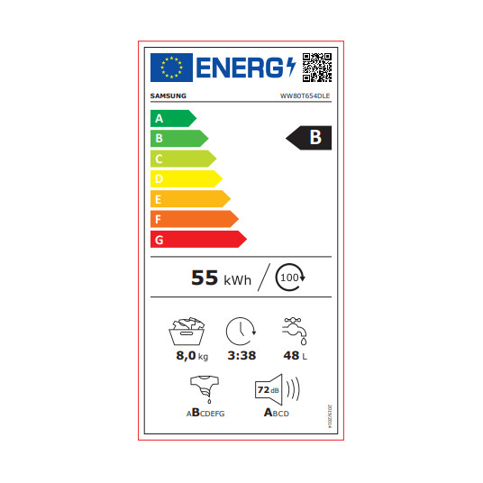 Pyykinpesukone Samsung WW80T654DLE/S7